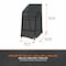 Modern Leisure Black Diamond Stackable/High Back Bar Chair Cover, Waterproof, 27 in. L x 27 in. W x 49 in. H, Black 3086 - alternate 2